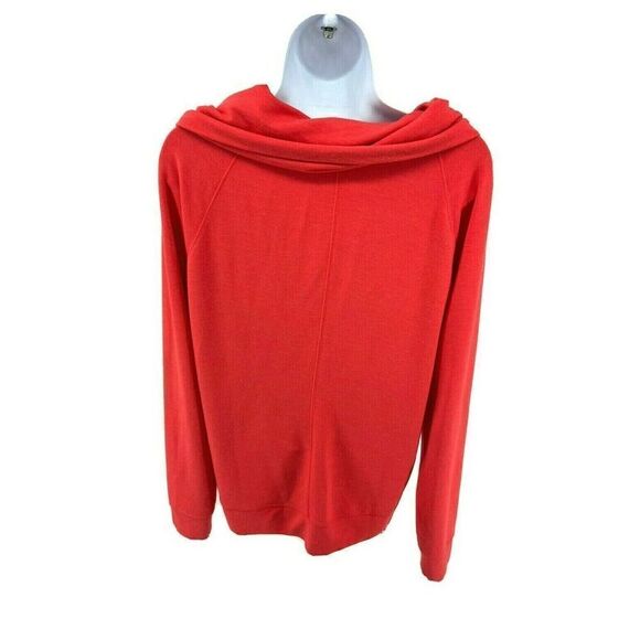 Zella Sweatshirt Coral Wide Collar Cowl Neck Full Zip Pockets - Picture 3 of 11